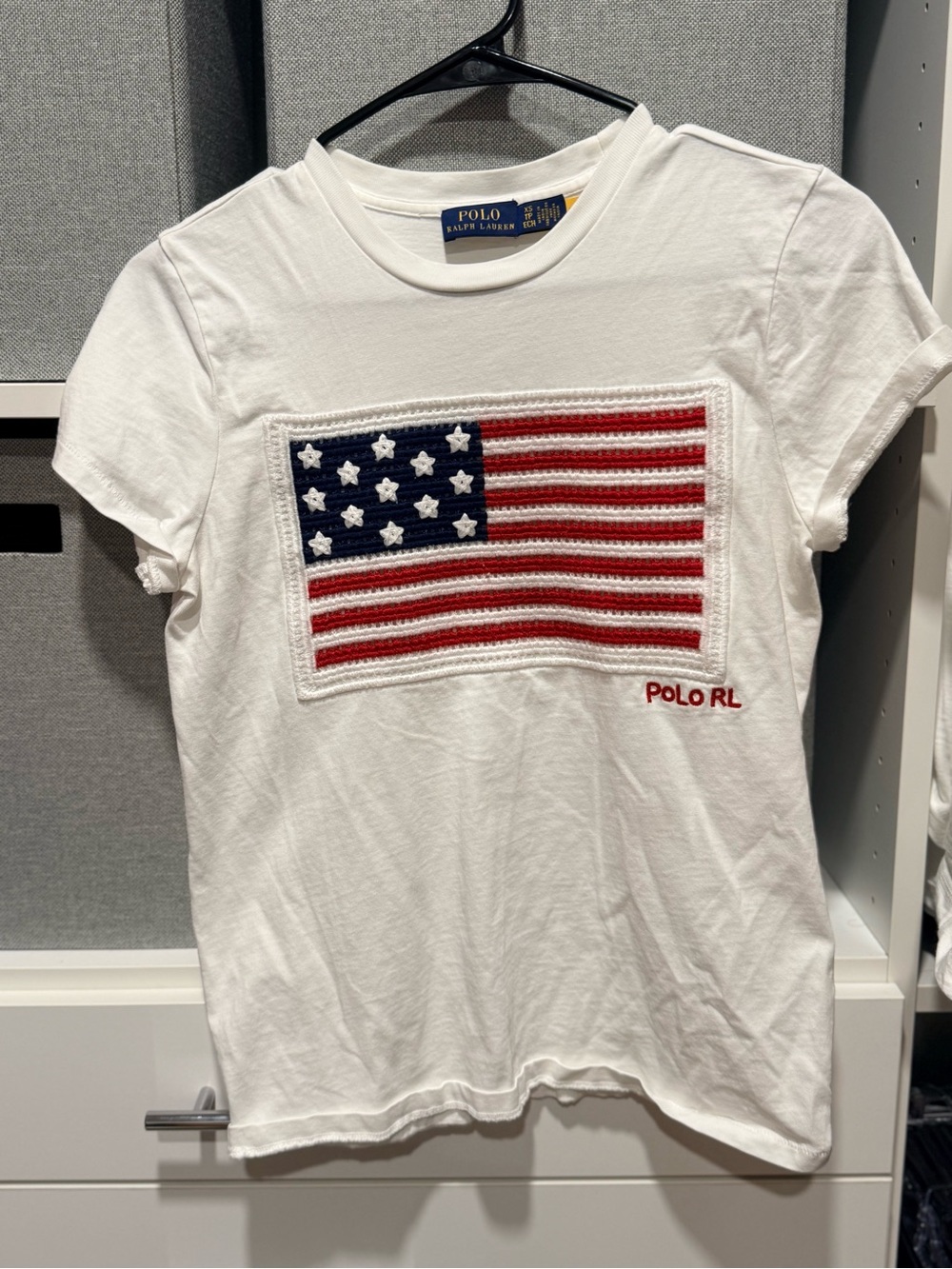 Polo by Ralph Lauren White Flag T-Shirt - Red & Blue Patch